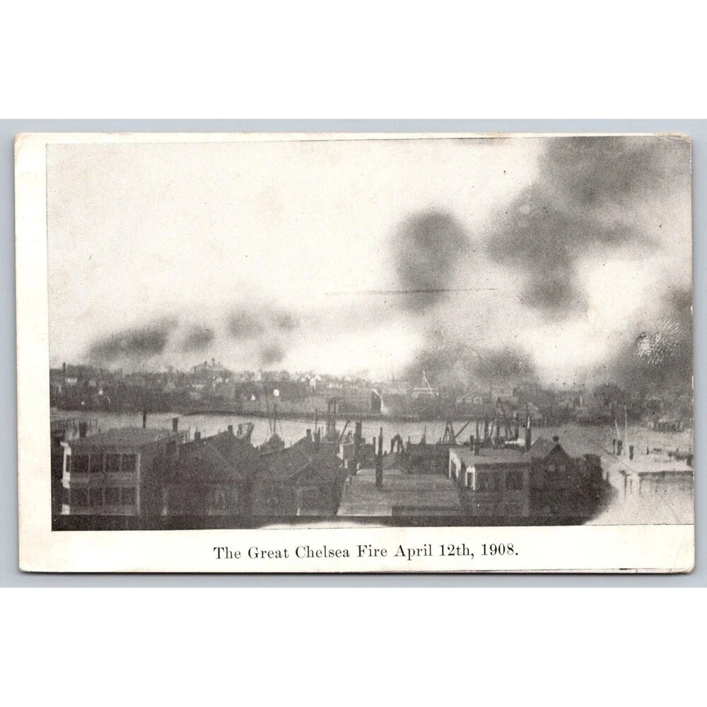 Vintage 1908 The Great Chelsea Fire Massachusetts MA Disaster Postcard Unposted